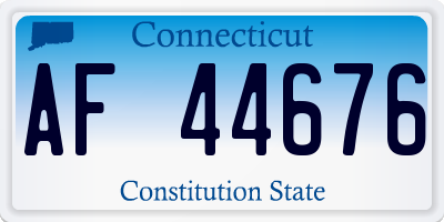 CT license plate AF44676