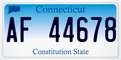 CT license plate AF44678
