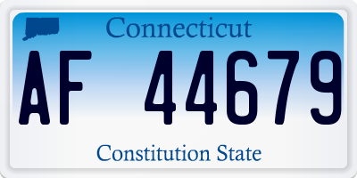 CT license plate AF44679