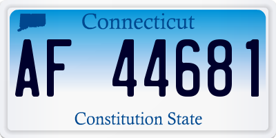 CT license plate AF44681