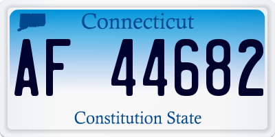 CT license plate AF44682