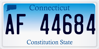 CT license plate AF44684