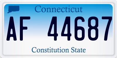CT license plate AF44687