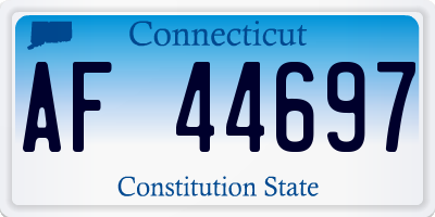 CT license plate AF44697