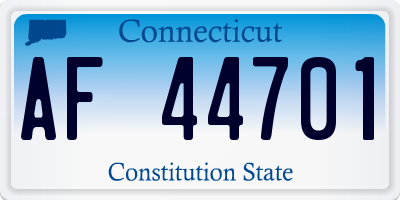 CT license plate AF44701