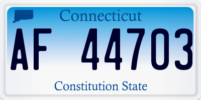 CT license plate AF44703