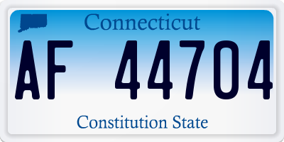 CT license plate AF44704
