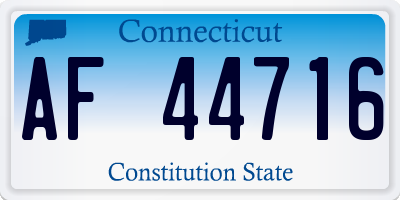 CT license plate AF44716