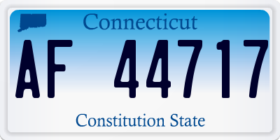 CT license plate AF44717