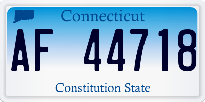 CT license plate AF44718