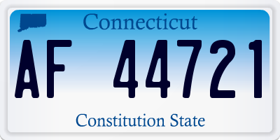 CT license plate AF44721