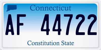CT license plate AF44722