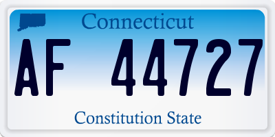 CT license plate AF44727