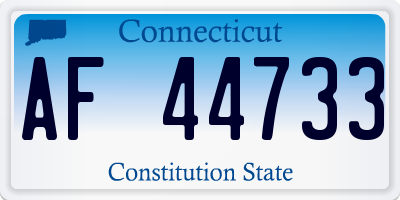 CT license plate AF44733