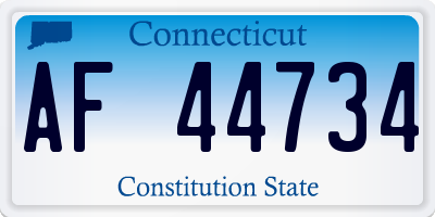 CT license plate AF44734