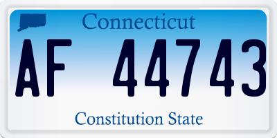 CT license plate AF44743