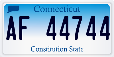 CT license plate AF44744