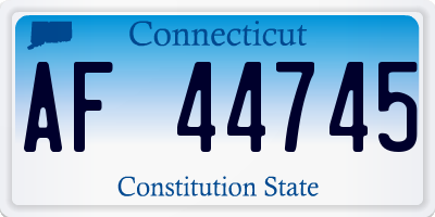CT license plate AF44745