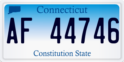 CT license plate AF44746
