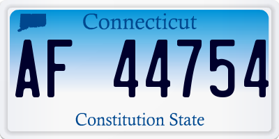 CT license plate AF44754