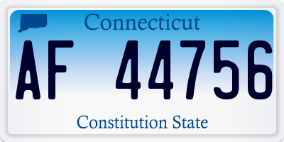 CT license plate AF44756
