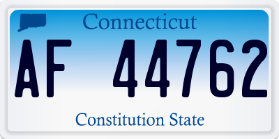 CT license plate AF44762
