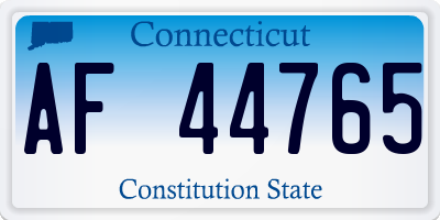 CT license plate AF44765