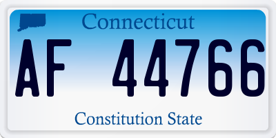 CT license plate AF44766