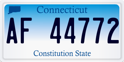 CT license plate AF44772