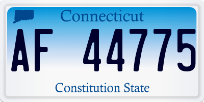 CT license plate AF44775