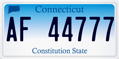 CT license plate AF44777