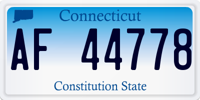 CT license plate AF44778