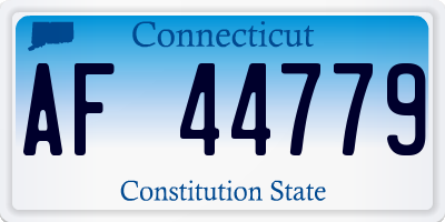 CT license plate AF44779