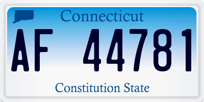 CT license plate AF44781