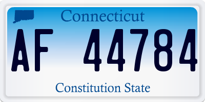 CT license plate AF44784