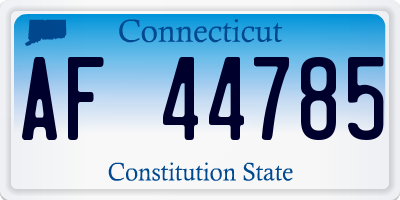 CT license plate AF44785