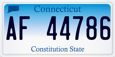 CT license plate AF44786