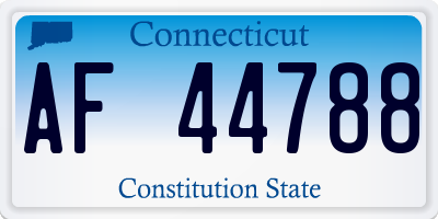 CT license plate AF44788