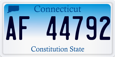 CT license plate AF44792