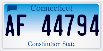 CT license plate AF44794