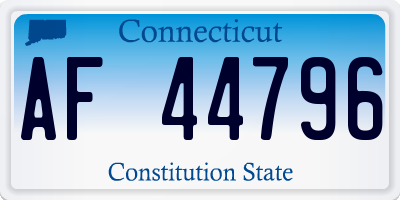 CT license plate AF44796