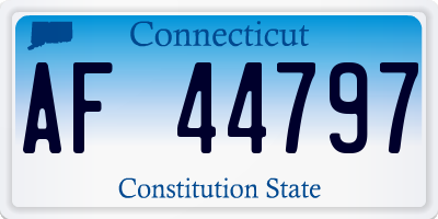 CT license plate AF44797