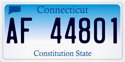 CT license plate AF44801