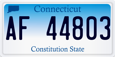 CT license plate AF44803