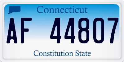CT license plate AF44807