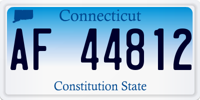 CT license plate AF44812