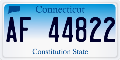 CT license plate AF44822