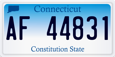 CT license plate AF44831