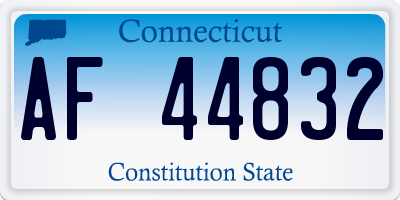 CT license plate AF44832