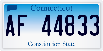 CT license plate AF44833